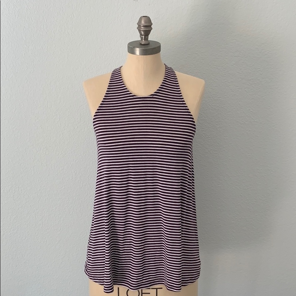 Athleta Striped High-Neck Racerback Tank Top - XS